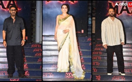 Maa Screening: धनुष से लेकर रोहित शेट्टी तक, 'मां' की स्क्रीनिंग पर बॉलीवुड सेलेब्स का लगा तांता, काजोल का लुक वायरल
