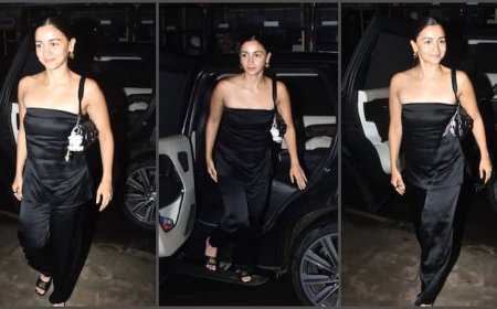 Alia Bhatt At Restaurant: रेस्टोरेंट में स्पॉट हुईं आलिया भट्ट, ऑफ शोल्डर ड्रेस में दिखीं स्टनिंग