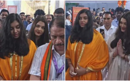 गणपति बप्पा के दर्शन करने पहुंचीं ऐश्वर्या, आराध्या भी थीं साथ, भक्ति में लीन नजर आईं मां-बेटी